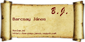 Barcsay János névjegykártya