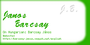 janos barcsay business card