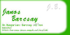 janos barcsay business card